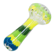 Valiant Fancy Multi-Colour Striped Glass Spoon Pipe - 5 in.
