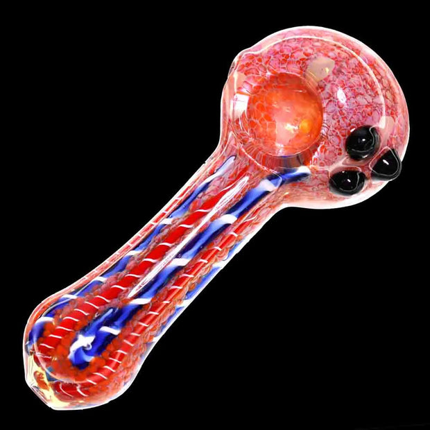 Valiant Fancy Multi-Colour Striped Glass Spoon Pipe - 5 in.