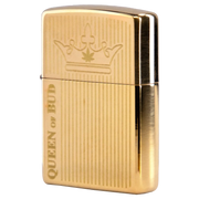 Queen of Bud Golden Vertical Flame Zippo