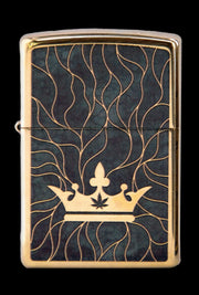 Queen of Bud Black Obsidian Mosaic Zippo