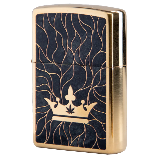 Queen of Bud Black Obsidian Mosaic Zippo