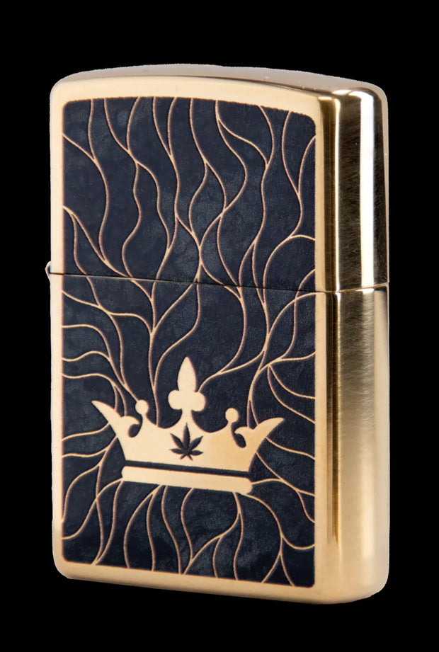 Queen of Bud Black Obsidian Mosaic Zippo