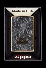 Queen of Bud Black Obsidian Mosaic Zippo