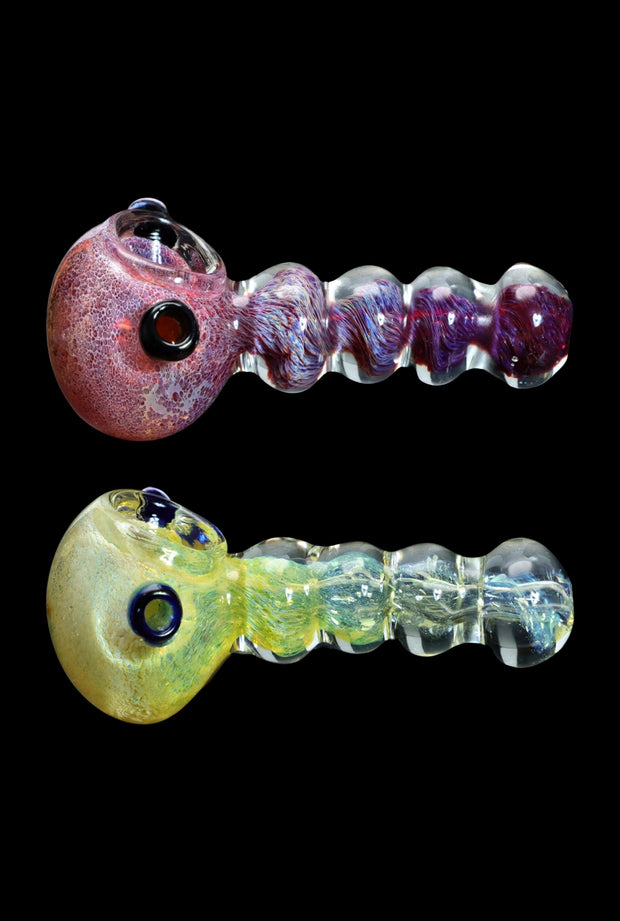 Valiant Frit Head with Marbles Spoon Pipe - 5 in.