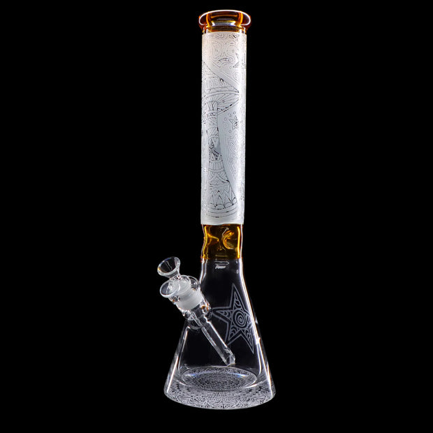 Frosted Engraved Water Pipe - 17 in.
