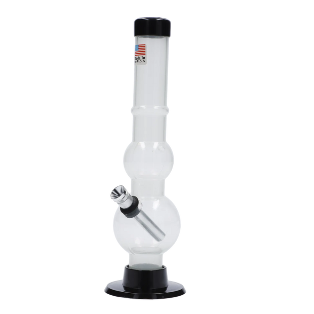 JM Plastics Double Bubble with Grip and Carb Hole Acrylic Water Pipe - 8 in.