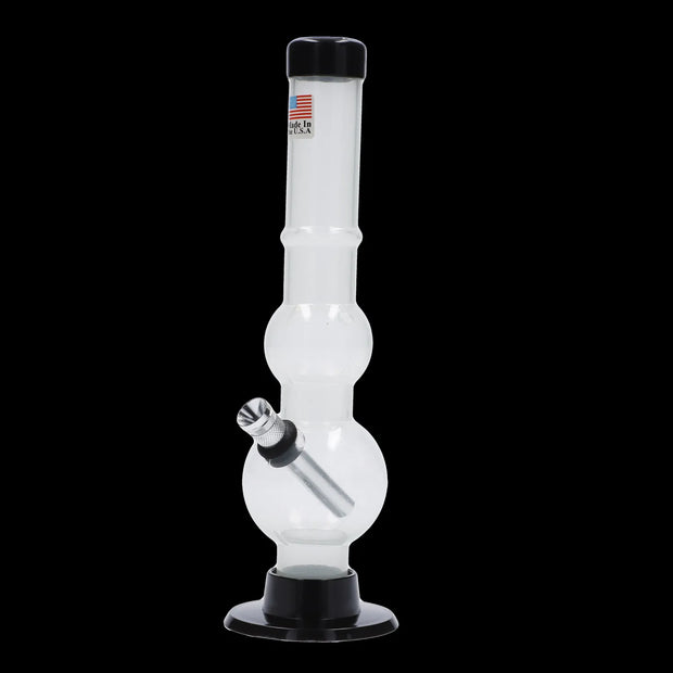 JM Plastics Double Bubble with Grip and Carb Hole Acrylic Water Pipe - 8 in.