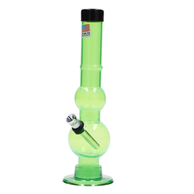 JM Plastics Double Bubble with Grip and Carb Hole Acrylic Water Pipe - 8 in.