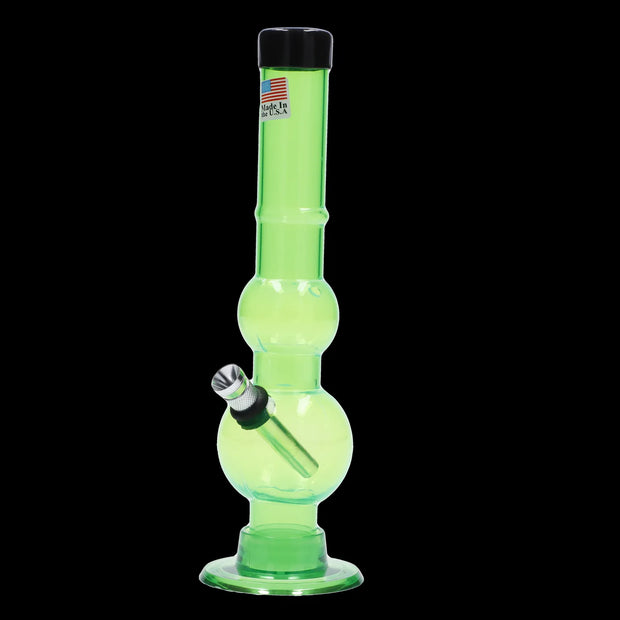 JM Plastics Double Bubble with Grip and Carb Hole Acrylic Water Pipe - 8 in.