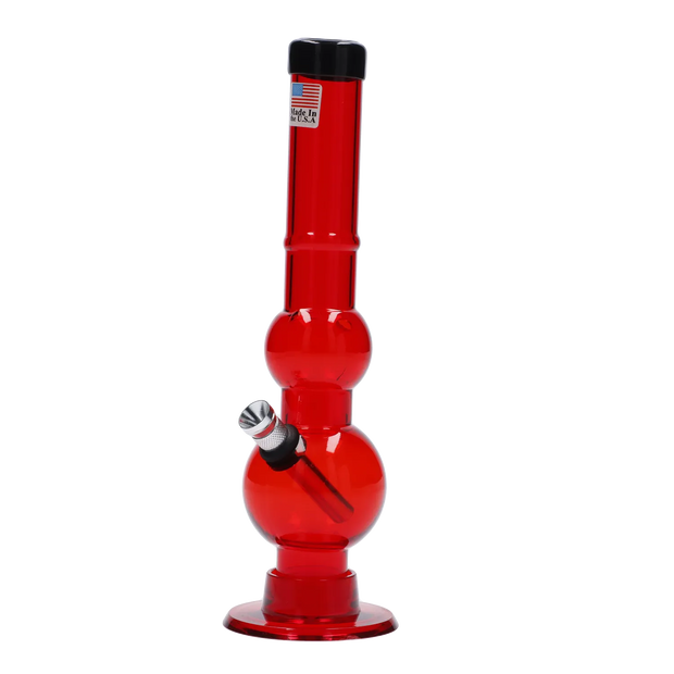 JM Plastics Double Bubble with Grip and Carb Hole Acrylic Water Pipe - 8 in.
