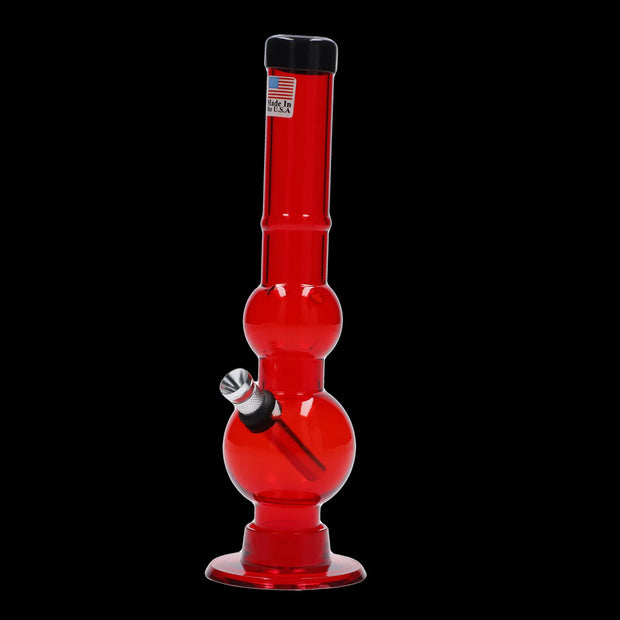 JM Plastics Double Bubble with Grip and Carb Hole Acrylic Water Pipe - 8 in.