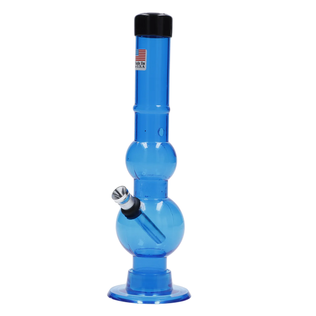 JM Plastics Double Bubble with Grip and Carb Hole Acrylic Water Pipe - 8 in.