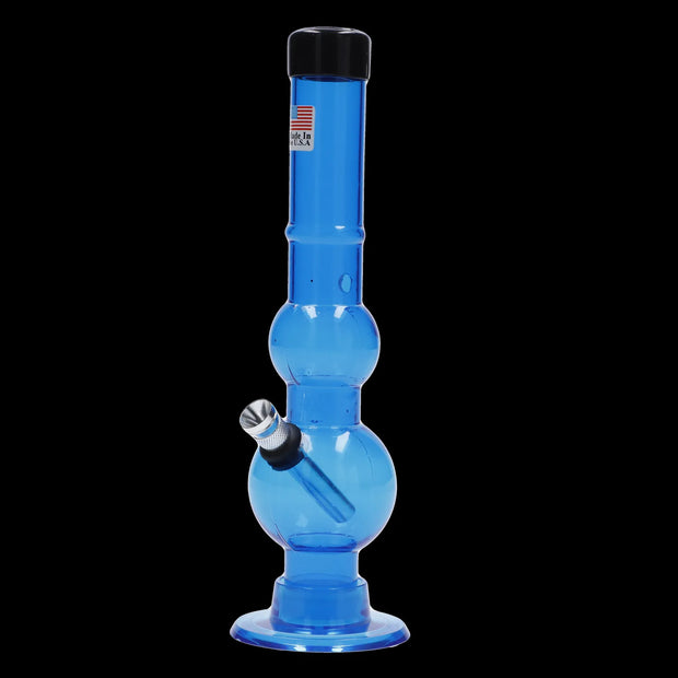 JM Plastics Double Bubble with Grip and Carb Hole Acrylic Water Pipe - 8 in.