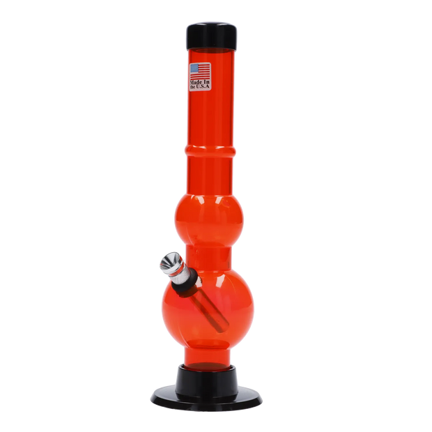 JM Plastics Double Bubble with Grip and Carb Hole Acrylic Water Pipe - 8 in.