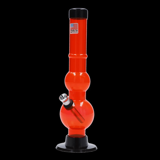 JM Plastics Double Bubble with Grip and Carb Hole Acrylic Water Pipe - 8 in.