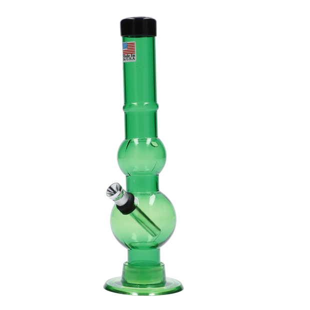 JM Plastics Double Bubble with Grip and Carb Hole Acrylic Water Pipe - 8 in.