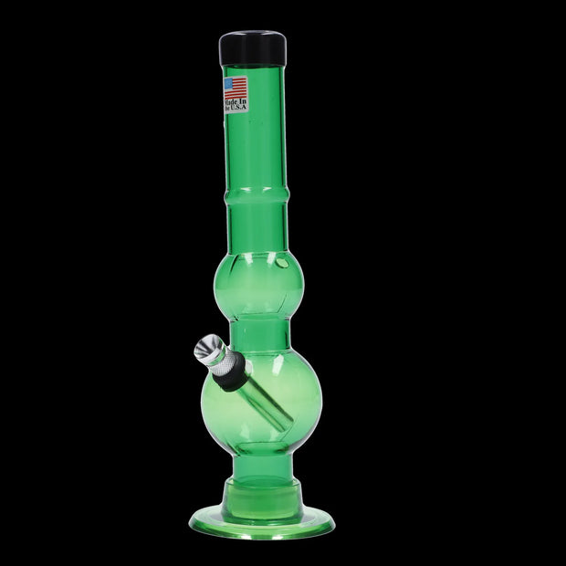 JM Plastics Double Bubble with Grip and Carb Hole Acrylic Water Pipe - 8 in.