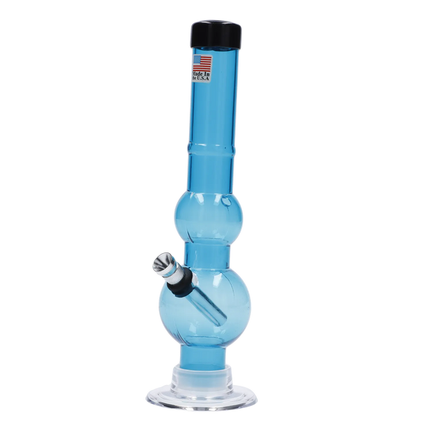 JM Plastics Double Bubble with Grip and Carb Hole Acrylic Water Pipe - 8 in.