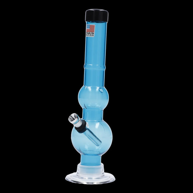 JM Plastics Double Bubble with Grip and Carb Hole Acrylic Water Pipe - 8 in.