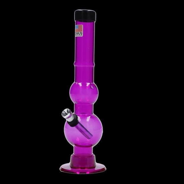 JM Plastics Double Bubble with Grip and Carb Hole Acrylic Water Pipe - 8 in.
