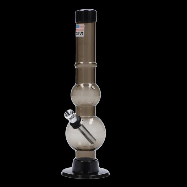 JM Plastics Double Bubble with Grip and Carb Hole Acrylic Water Pipe - 8 in.