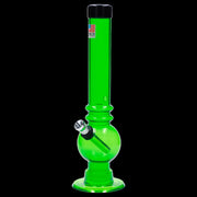 JM Plastics Bubble Base with Grip and Carb Hole Acrylic Water Pipe - 8 in.