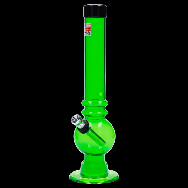 JM Plastics Bubble Base with Grip and Carb Hole Acrylic Water Pipe - 8 in.