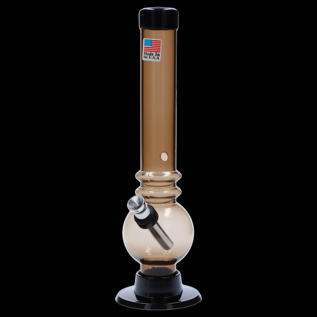 JM Plastics Bubble Base with Grip and Carb Hole Acrylic Water Pipe - 8 in.