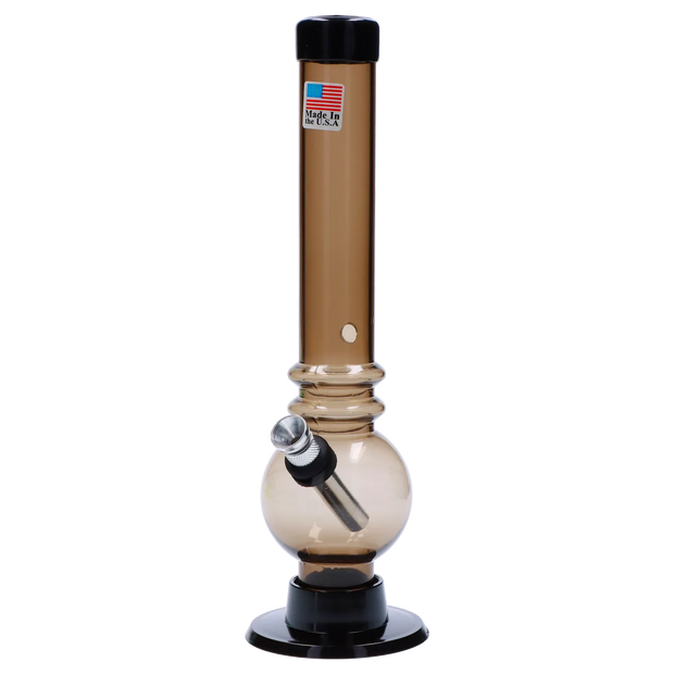JM Plastics Bubble Base with Grip and Carb Hole Acrylic Water Pipe - 8 in.