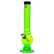 JM Plastics Bubble Base with Grip and Carb Hole Acrylic Water Pipe - 8 in.