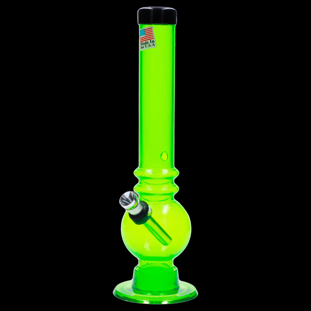 JM Plastics Bubble Base with Grip and Carb Hole Acrylic Water Pipe - 8 in.