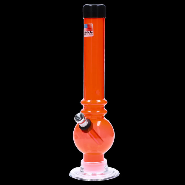 JM Plastics Bubble Base with Grip and Carb Hole Acrylic Water Pipe - 8 in.