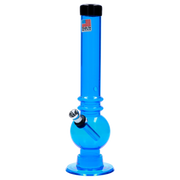 JM Plastics Bubble Base with Grip and Carb Hole Acrylic Water Pipe - 8 in.