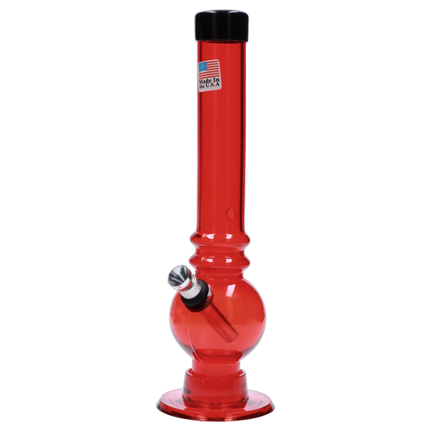 JM Plastics Bubble Base with Grip and Carb Hole Acrylic Water Pipe - 8 in.