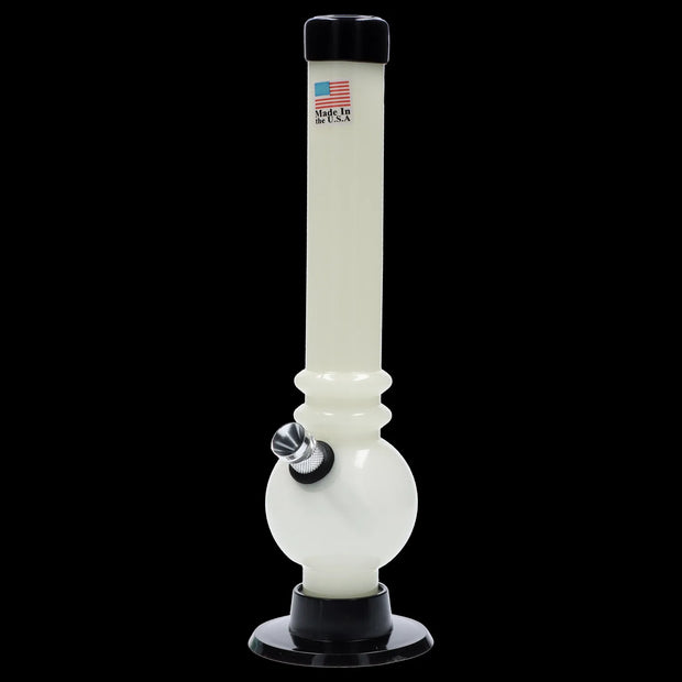 JM Plastics Bubble Base with Grip and Carb Hole Acrylic Water Pipe - 8 in.