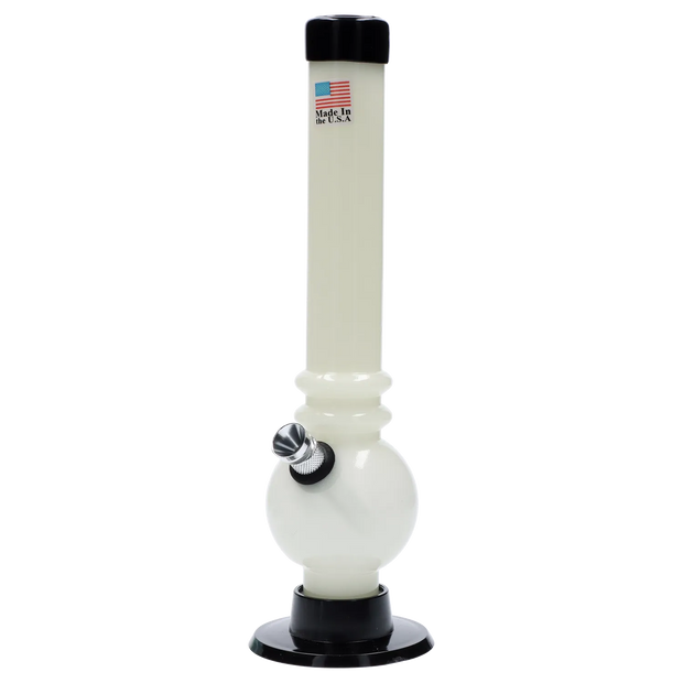 JM Plastics Bubble Base with Grip and Carb Hole Acrylic Water Pipe - 8 in.