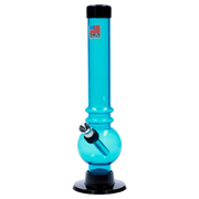 JM Plastics Bubble Base with Grip and Carb Hole Acrylic Water Pipe - 8 in.