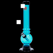 JM Plastics Bubble Base with Grip and Carb Hole Acrylic Water Pipe - 8 in.