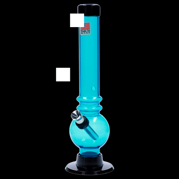 JM Plastics Bubble Base with Grip and Carb Hole Acrylic Water Pipe - 8 in.