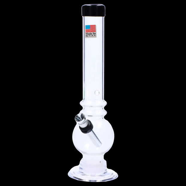 JM Plastics Bubble Base with Grip and Carb Hole Acrylic Water Pipe - 8 in.