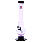 JM Plastics Bubble Base with Grip and Carb Hole Acrylic Water Pipe - 8 in.
