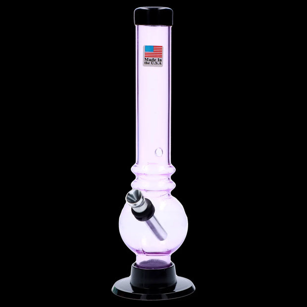JM Plastics Bubble Base with Grip and Carb Hole Acrylic Water Pipe - 8 in.