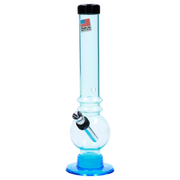 JM Plastics Bubble Base with Grip and Carb Hole Acrylic Water Pipe - 8 in.