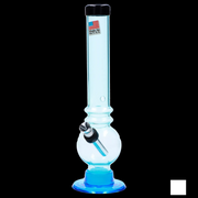 JM Plastics Bubble Base with Grip and Carb Hole Acrylic Water Pipe - 8 in.