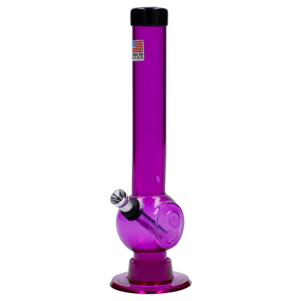 JM Plastics Magic 8 Ball Base with Carb Hole Acrylic Water Pipe - 8 in.