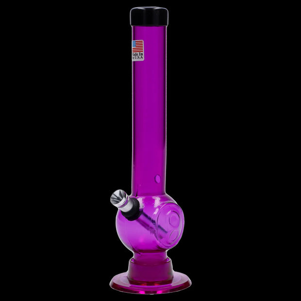 JM Plastics Magic 8 Ball Base with Carb Hole Acrylic Water Pipe - 8 in.