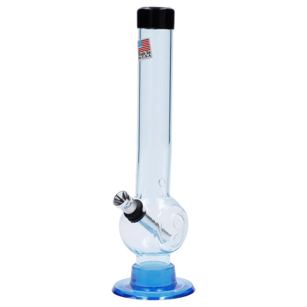 JM Plastics Magic 8 Ball Base with Carb Hole Acrylic Water Pipe - 8 in.