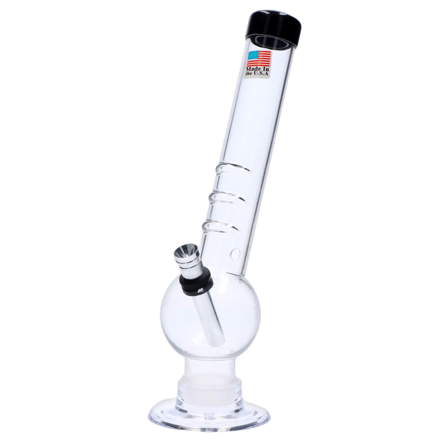 JM Plastics Bent Neck with Grip and Carb Hole Acrylic Water Pipe - 8 in.