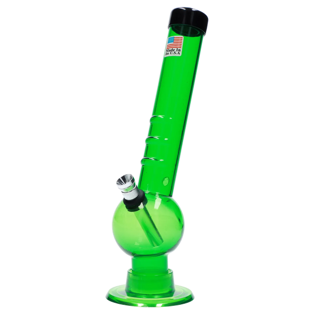 JM Plastics Bent Neck with Grip and Carb Hole Acrylic Water Pipe - 8 in.