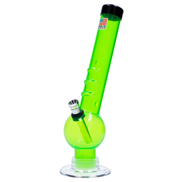 JM Plastics Bent Neck with Grip and Carb Hole Acrylic Water Pipe - 8 in.